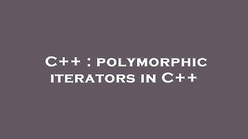 C++ : polymorphic iterators in C++