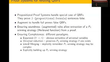 Oberwolfach 2413: Proof Complexity and QBF (Meena Mahajan)