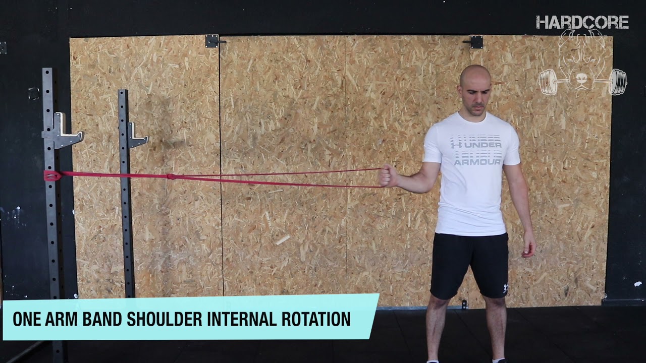 One Arm Band Shoulder Internal Rotation - YouTube