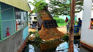 Full Video Complete 100%! Watchful Start New Project Landfill Removal Flood 5TON Truck Unloaded soil
