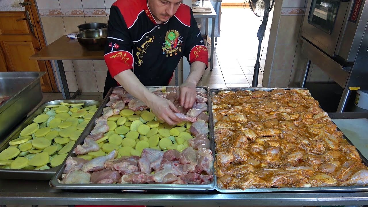 Baked Chicken With Vegetables On A Platter, Detailed Recipe