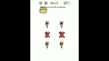 Brain Out Level 11 Which one is not a real ice cream solution || Walkthrough