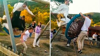 Man Trying to Get Into Swing Gets Thrown Over | Top Viral Videos of The Week