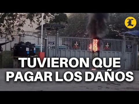 QUEMAN NEUMÁTICOS EN PUERTA BINACIONAL ELÍAS PIÑA Y TUVIERON QUE PAGAR LOS DAÑOS