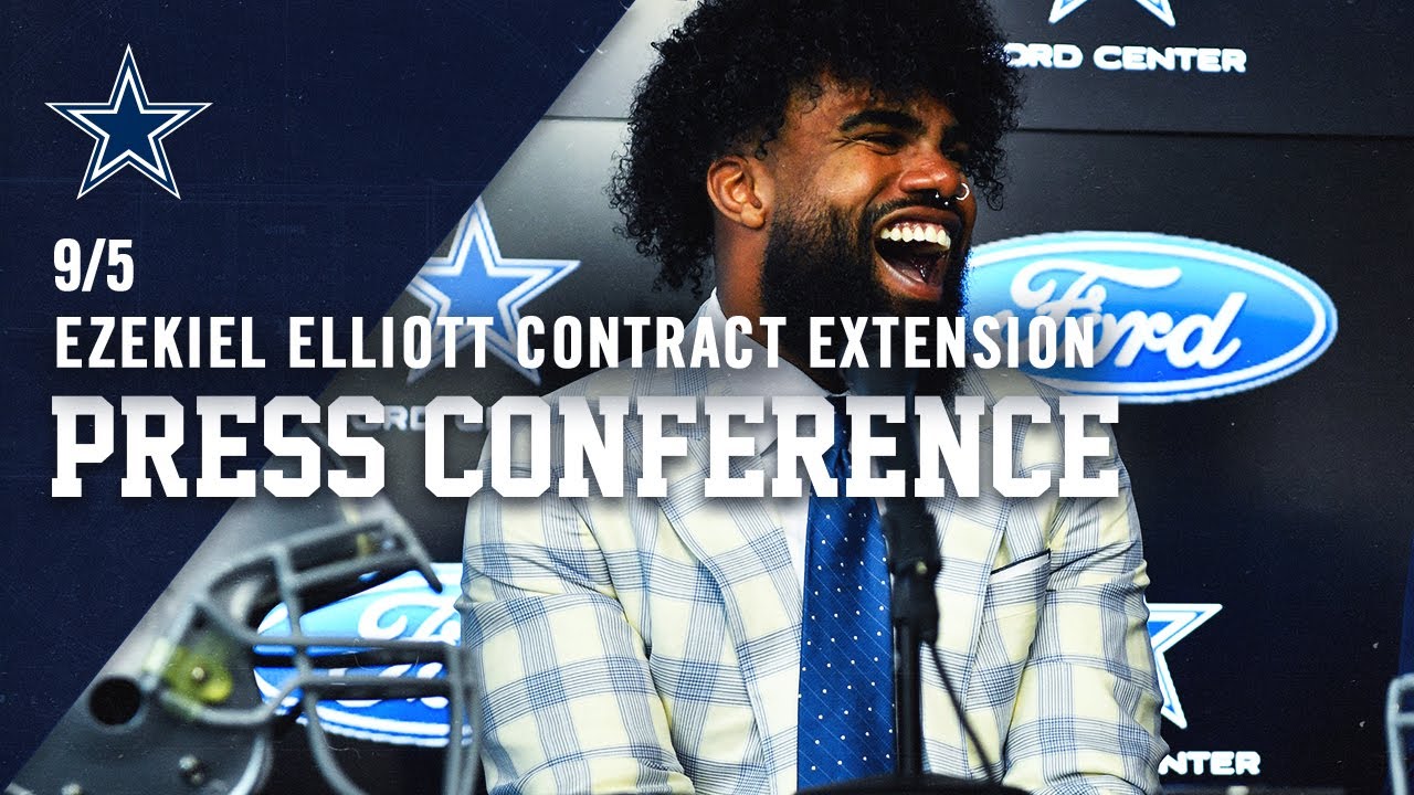 Running Back Ezekiel Elliott New Contract Press Conference Dallas