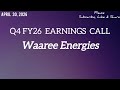 Waaree Energies Q4 FY26 Earnings call | Waaree Energy Q4FY26 Earnings Concall