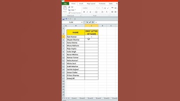 How to get Initials in excel #shorts