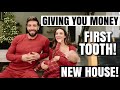 Giving Away Money! ASHER’S FIRST TOOTH! Huge Snowstorm & a NEW House
