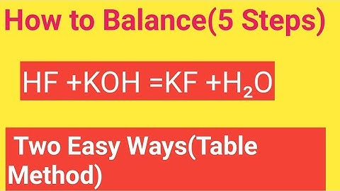 HF + KOH =KF +H20 Balanced Equation||Hydrofluoric Acid +Potassium Hydroxide Balanced Equation