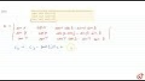 Without expanding, show that the value of each of the determinants is zero: `|sinalphacosalpha\"...