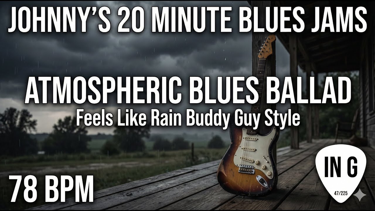 Atmospheric Blues Ballad - 'Feels Like Rain' Buddy Guy Style in G [78 BPM] 47/225