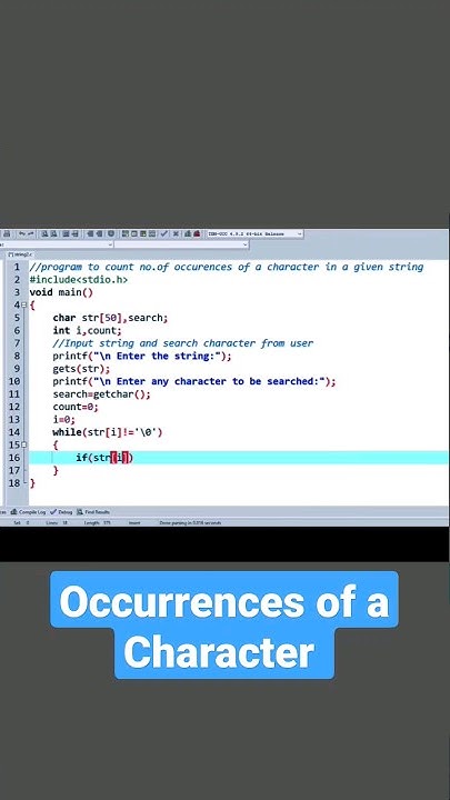 write a program to count number of occurrences of a character in a ...