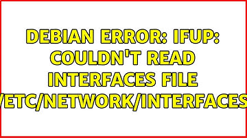 Debian error: ifup: couldn