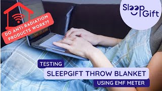 Testing SleepGift™ EMF Shielding Throw Blanket using EMF Meter | SleepGift