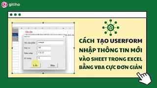 Cách tạo Userform nhập thông tin mới vào sheet trong Excel bằng VBA