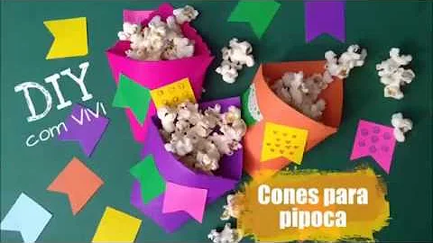 Como fazer o cone para colocar pipoca?