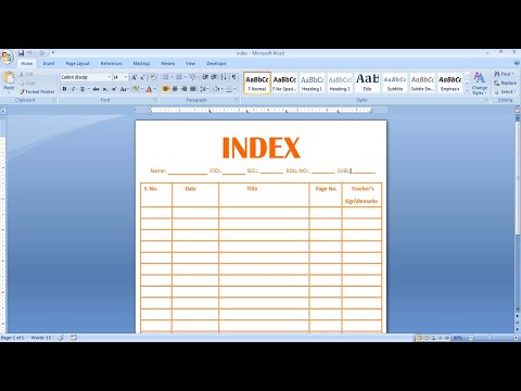 एमएस वर्ड में इंडेक्स कैसे बनाएं