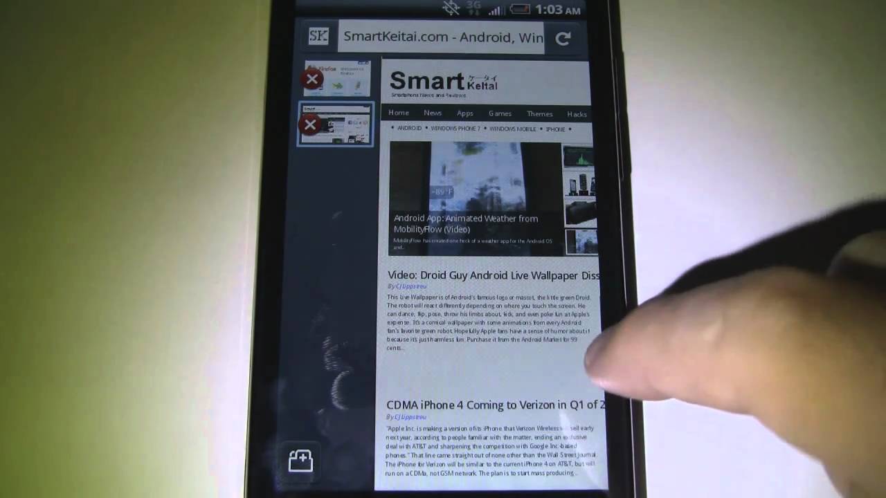 Mozilla Firefox 4 Beta 1 for Android Walkthrough