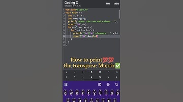 How to print💯💯 the transpose matrix in c language #coding #programming #c #clanguage