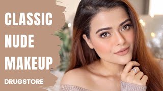 DEWY SKIN NUDE MAKEUP WITH DRUGSTORE PRODUCTS | NATURAL GLAM