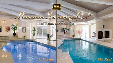 Hawaiian swimming pool 4K | Real Estate vs 3D Design | 3Ds Max Interior Design