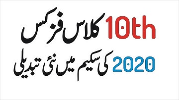 Original Scheme of 10th Class Physics 2020,Physics Paper Pairing Scheme of 10th Class 2020