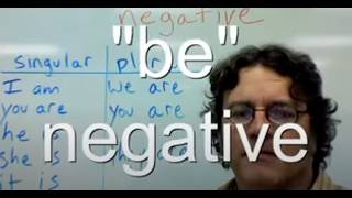 The verb "be" in the present tense -- negative