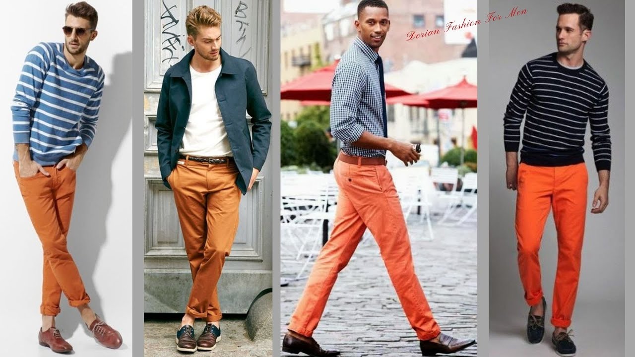 ORANGE PANTS FOR MEN/ PANTALONES NARANJAS HOMBRES - YouTube