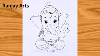 How To Draw Ganesha Step By Step | Ganesh Chaturthi Drawing | Chitra