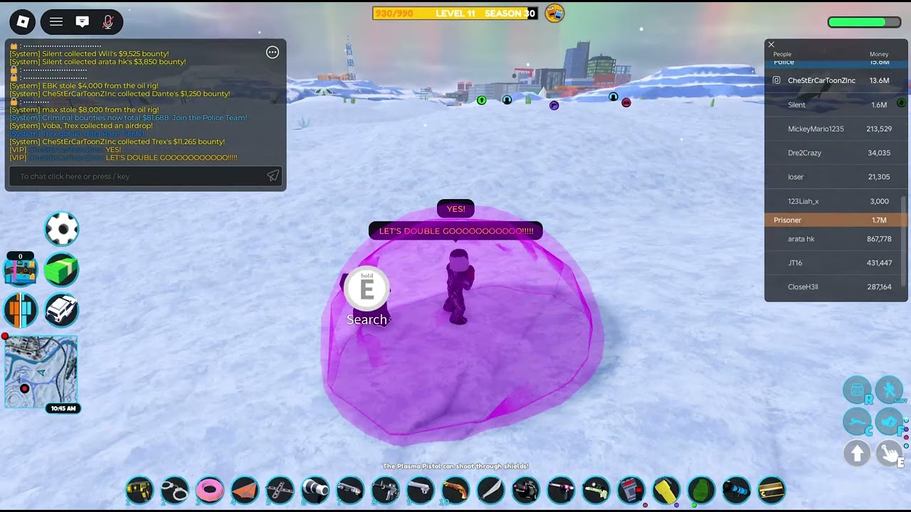 Арест игрока с высокой наградой, играющего за киборга в Roblox Jailbreak, часть 2.