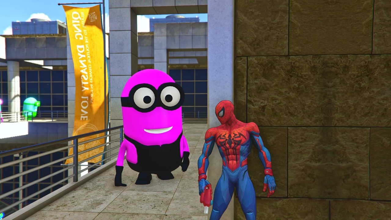 Spiderman vs Pink Minion Funny Epic Ragdoll GTA 5 Eps.22