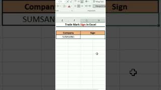 Trade Mark Sign(TM) in Excel#exceltips#shorts#exceltutorial#msexcel#excel