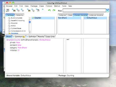 Smalltalk Syntax: Shared Variables - YouTube