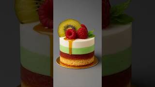 "Green Kiss".... mousse de kiwi, crema de queso con miel y Jelly de frambuesa 😋 #food #comida #art