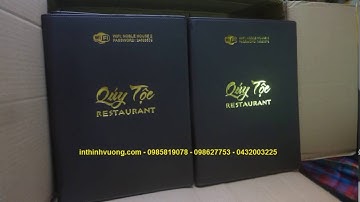 IN QUYỂN MENU ĐẸP CHO NHÀ HÀNG, KHÁCH SẠN