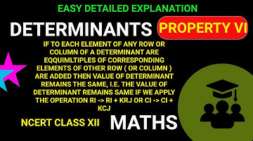 Determinants - Property VI with Example | NCERT Class XII Maths #EmmanuelTutorials