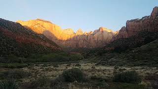 Sunrise at Zion National Park on April 10, 2020