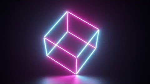 Neon Cube Outline Stock Motion Graphics