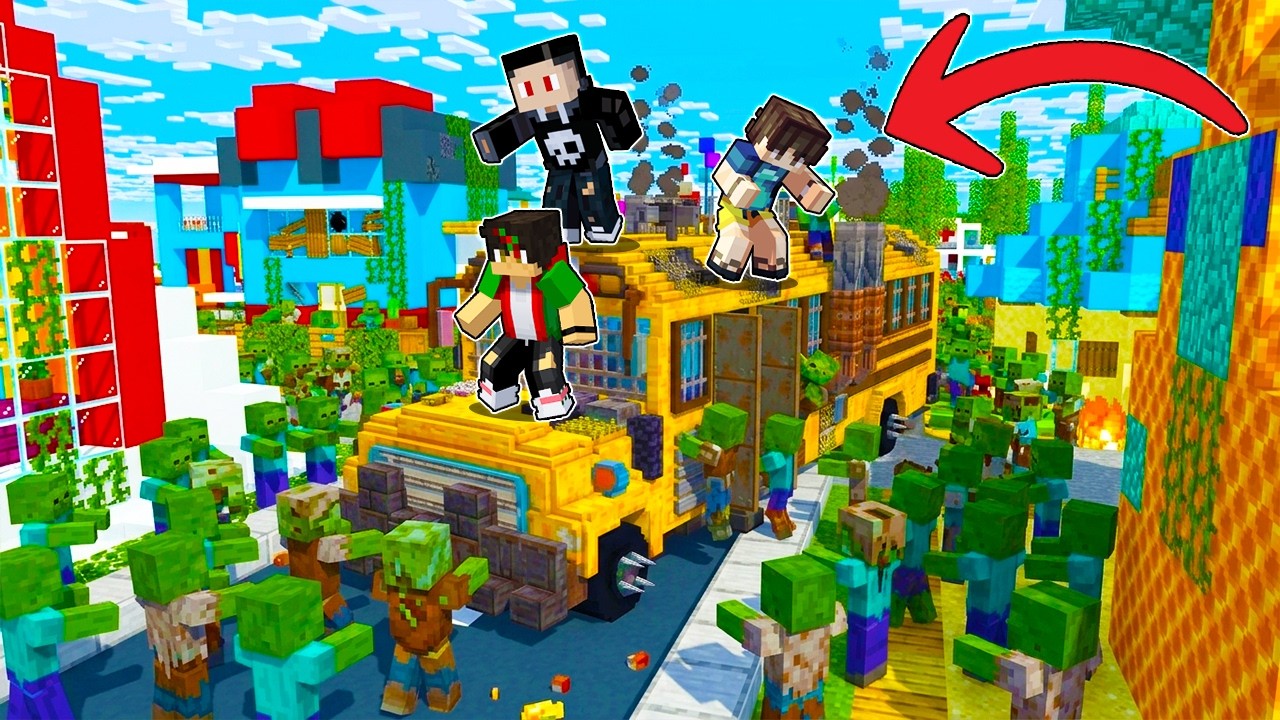 I Built a DOOMSDAY BUS for ZOMBIE APOCALYPSE in Minecraft!