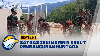 Satgas Korps Marinir TNI AL Percepat Pembangunan Huntara di Tapsel