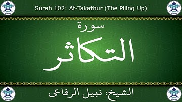 القرآن الكريم بصوت نبيل الرفاعي - سورة التكاثر