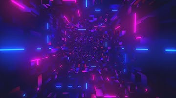 4K Neon Tunnel VJ LOOPS 2022- Abstract Sci fi Tunnel, Moving Tunnel, Lights VJ Motion Background