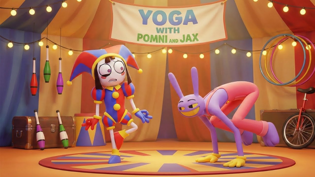 Pomni & Jax Yoga Challenge (8 Minutes) - TADC Animation - YouTube