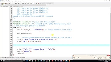 B030603 | Yuvalı if / else Yapısı, Harf Notu Örneği (1/2)