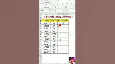 Trick to calculate salary increment 💪😎 #advancedexcel #excelshorts