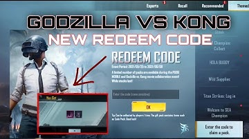 TODAY NEW REDEEM CODE | GODZILLA VS KONG EVENT REDEEM CODE | ENTER THE CODE TO CLAIM A PACK EVENT.