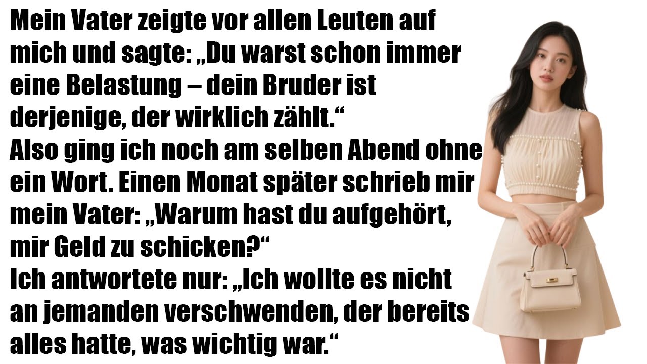 Mein Vater stellte mich bloß: „Du bist nur eine Last – dein Bruder ist der Stolz der Familie!“