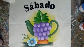 como pintar semaninha bule uva