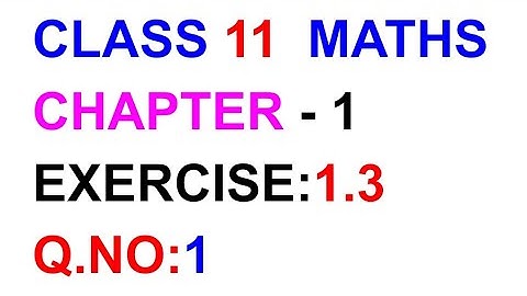 Exercise:1.3|| Q.NO:1||TN CLASS 11 MATHS
