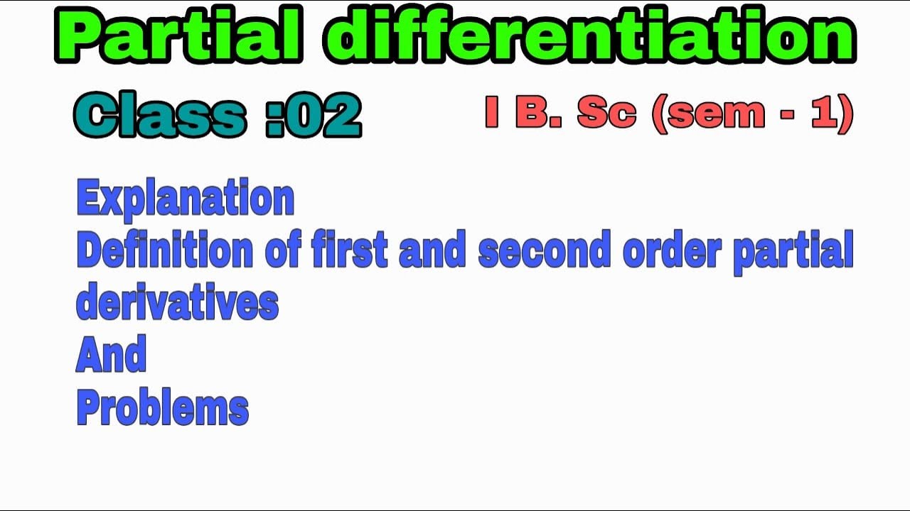 Partial differentiation class-02 - YouTube